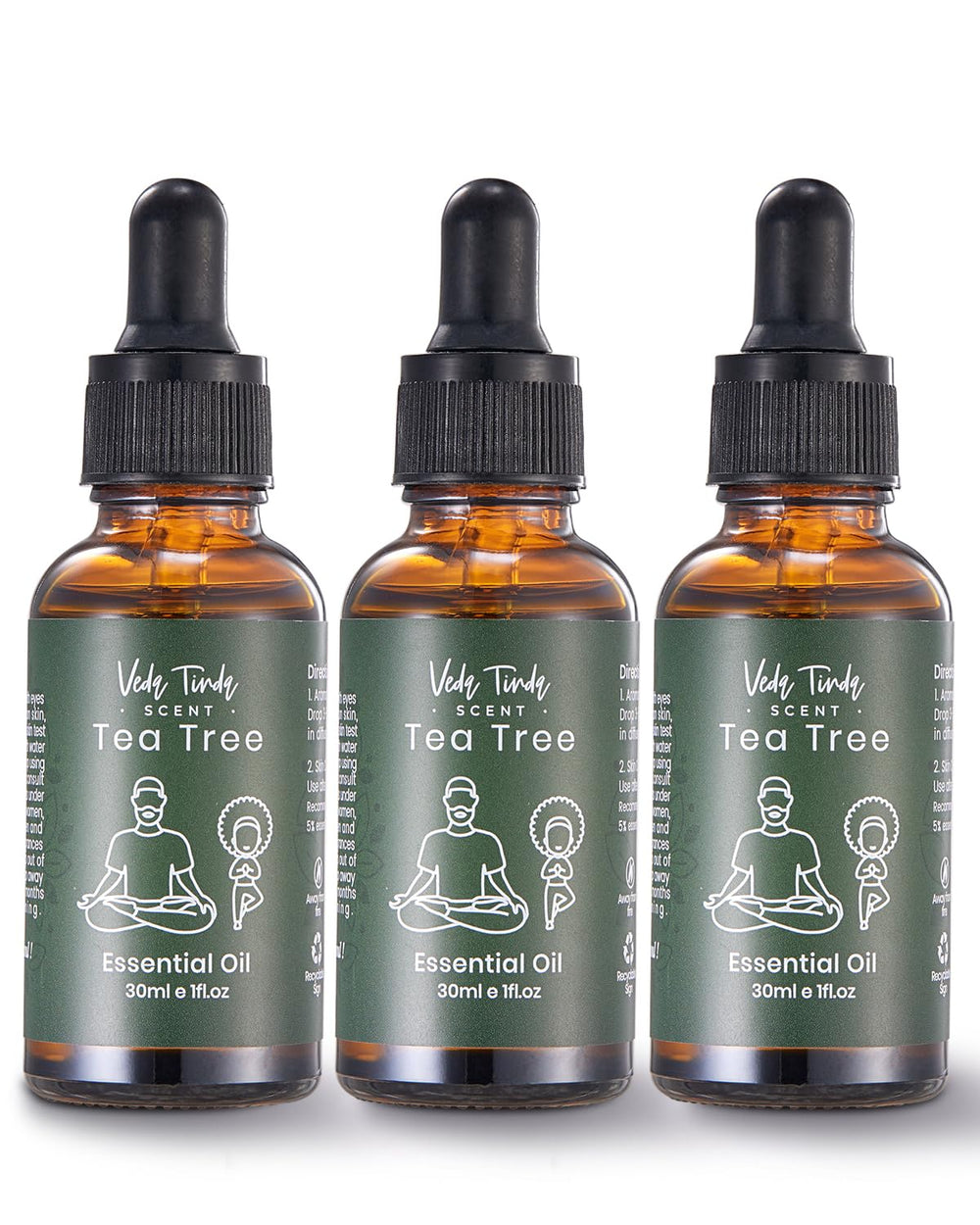 VEDA TINDA SCENT Tea Tree Oil dropper bottles for easy diffuser aromatherapy