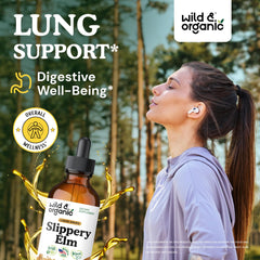Vegan, alcohol-free slippery elm drops label