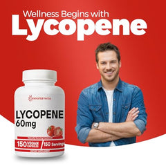 Vegan lycopene capsules in bottle
