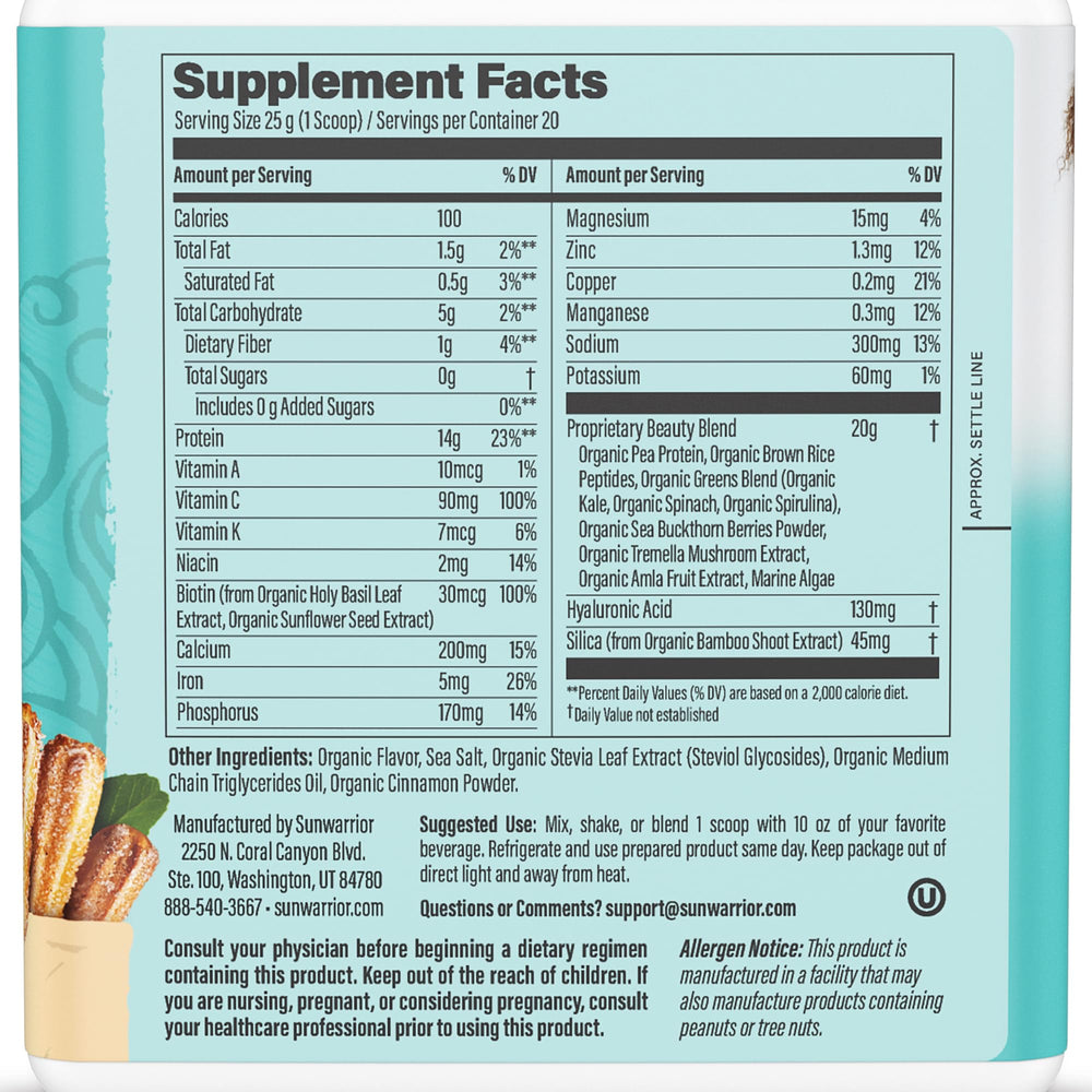 Ingredients of vegan collagen powder including plant proteins