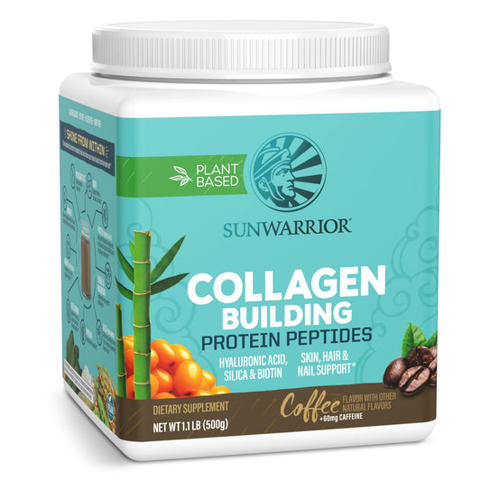 Vegan collagen protein powder for women in coffee flavor - front view