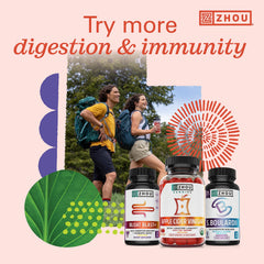 Product packaging showing the Gut Guru label and 60 vegan gummies