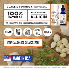 Vegan-friendly garlic liquid supplement 2 oz