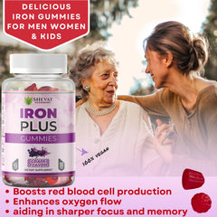 Vegan, gluten-free grape-flavored iron gummies