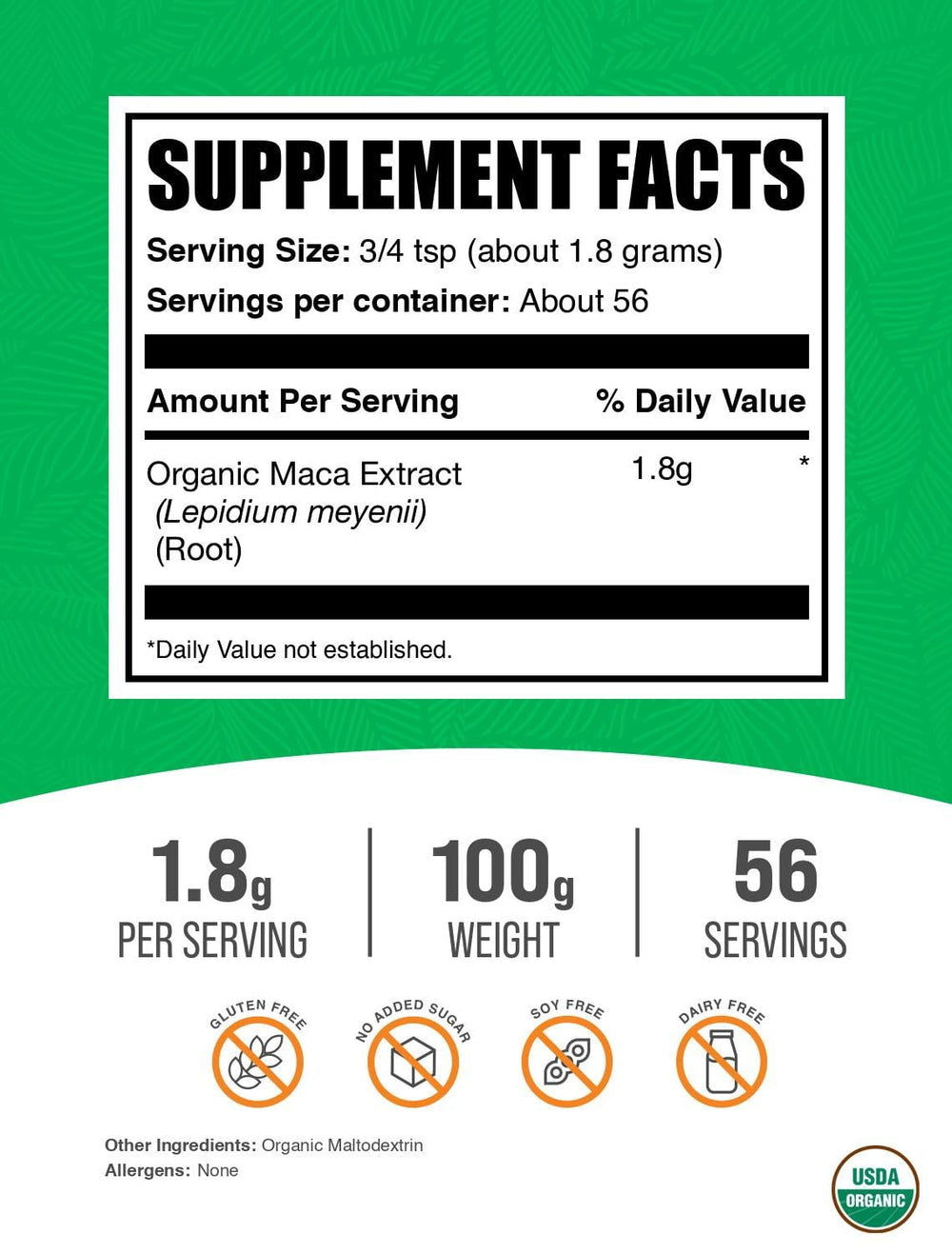 Vegan and gluten-free Organic Maca Powder product image