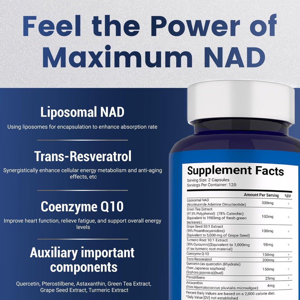 Vegan and gluten-free NAD+ supplement label