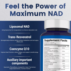 Vegan and gluten-free NAD+ supplement label