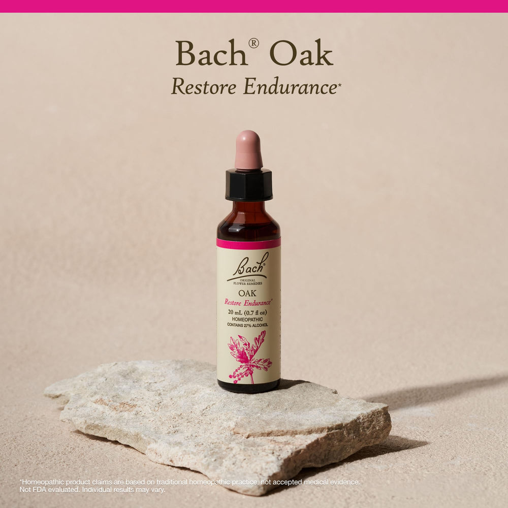 Vegan gluten free sugar free Bach Oak remedy packaging