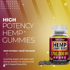 Vegan hemp gummy bears in mixed fruit flavors