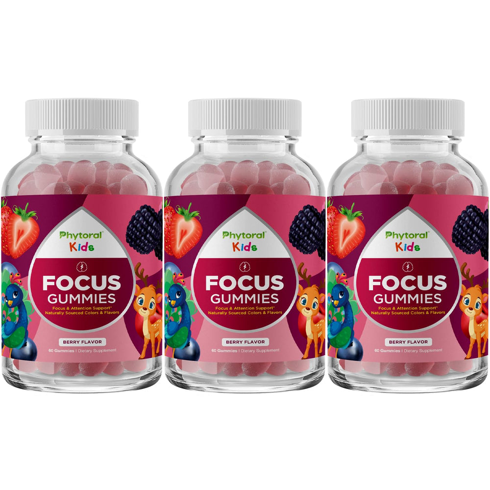 Front view of Vegan Kids Focus Gummies packaging