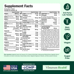 Chelated minerals and Vitamin D3 highlighted on label