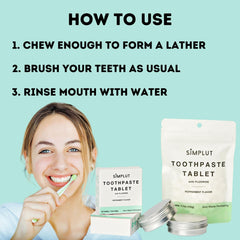 Vegan all-natural toothpaste tablets with fluoride