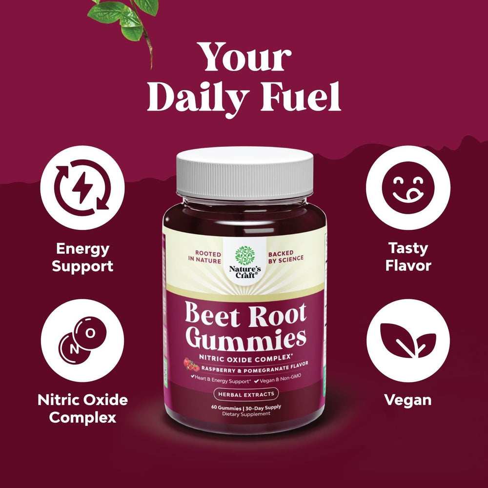 Vegan non-GMO gluten-free beet root gummies packaging
