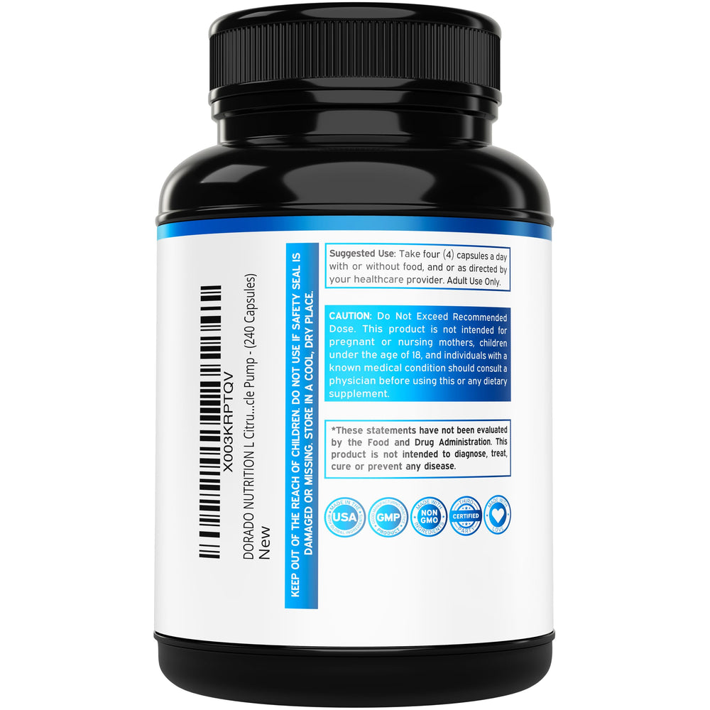 Vegan, non-GMO, gluten-free L-Citrulline capsules