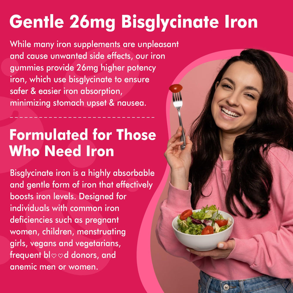 Non-GMO vegan ingredients label for iron gummies