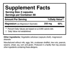 Vegan and non-GMO magnesium glycinate capsules