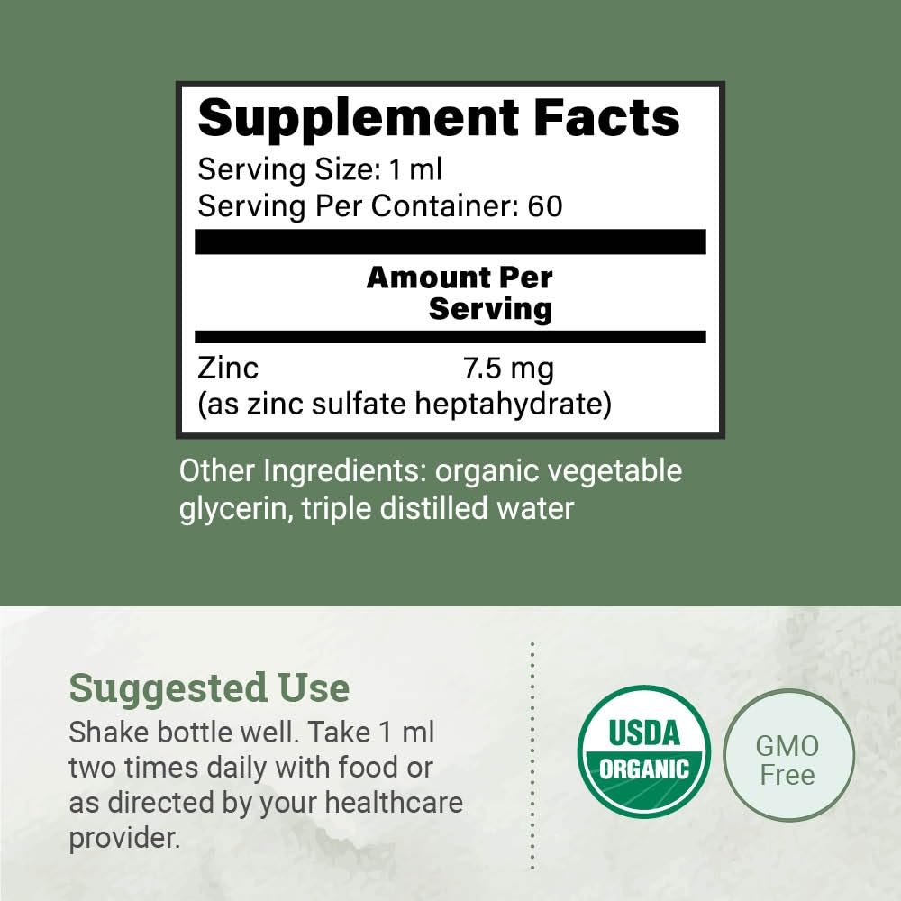 Vegan and Non-GMO zinc sulfate label