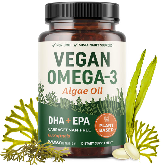 Hero image: vegan omega-3 algae oil softgels bottle