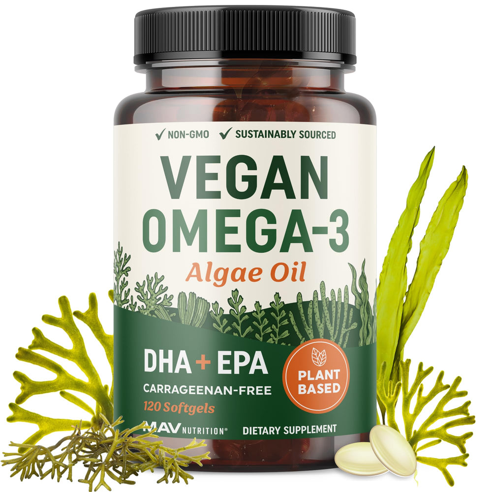Vegan Omega-3 Algae Oil softgels bottle - 120 count