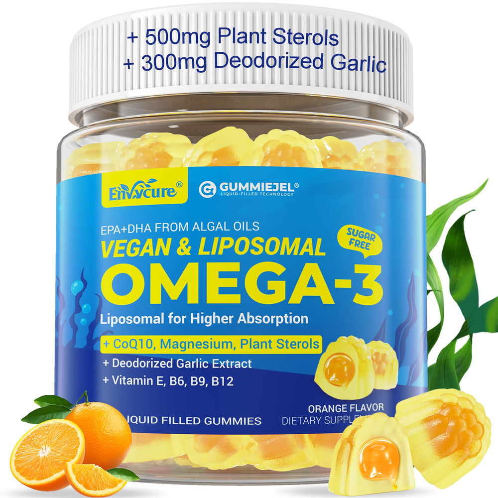 Hero image of vegan omega-3 gummies 1000mg with CoQ10 and magnesium
