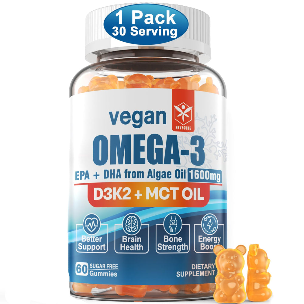 Vegan Omega-3 Gummies bottle with orange flavor