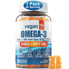 Vegan Omega-3 Gummies bottle with orange flavor