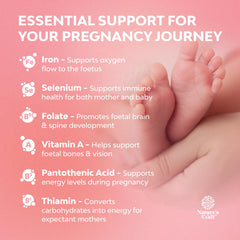 Pineapple Mango flavored prenatal vitamins on white background