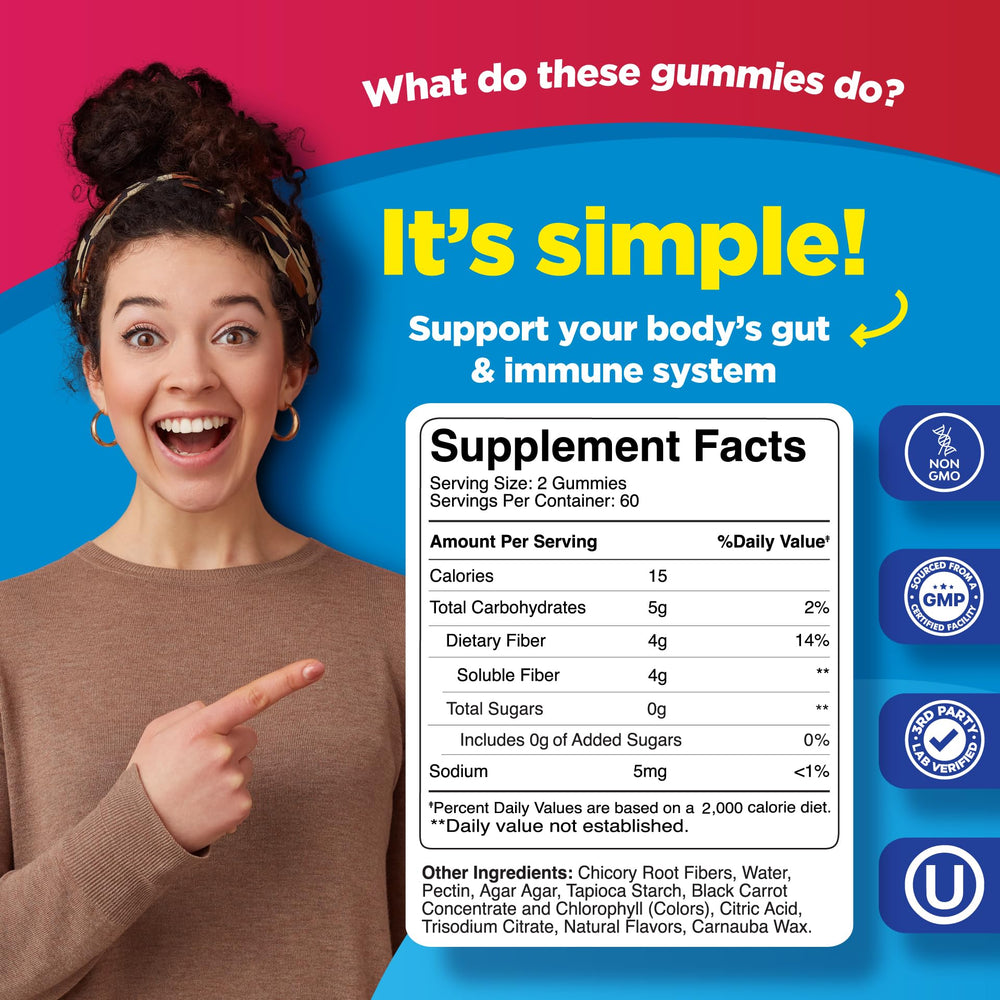 Vegan sugar-free fiber gummies for digestion