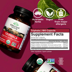 Vegan Triphala capsules with packaging