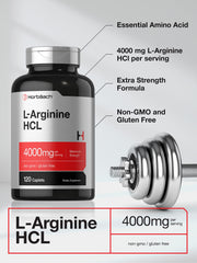 Vegetarian, Non-GMO, Gluten Free label on L-Arginine bottle
