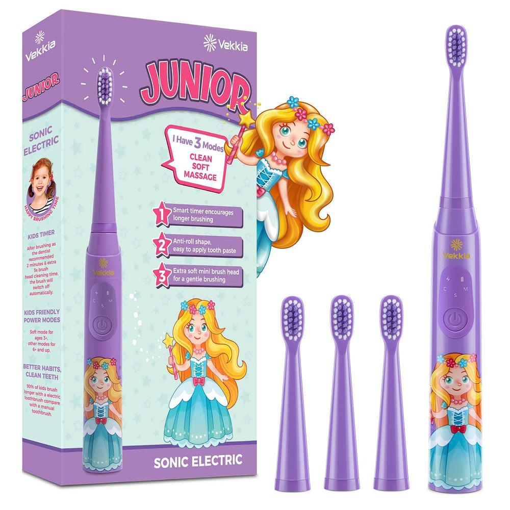 Vekkia Kids purple electric toothbrush front view