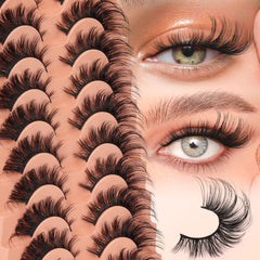 Veleasha cat eye lashes fluffy crisscross for dramatic, long-lasting definition.