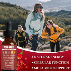 Vitamin K2 and D3 illustration with Cayenne Pepper Drops