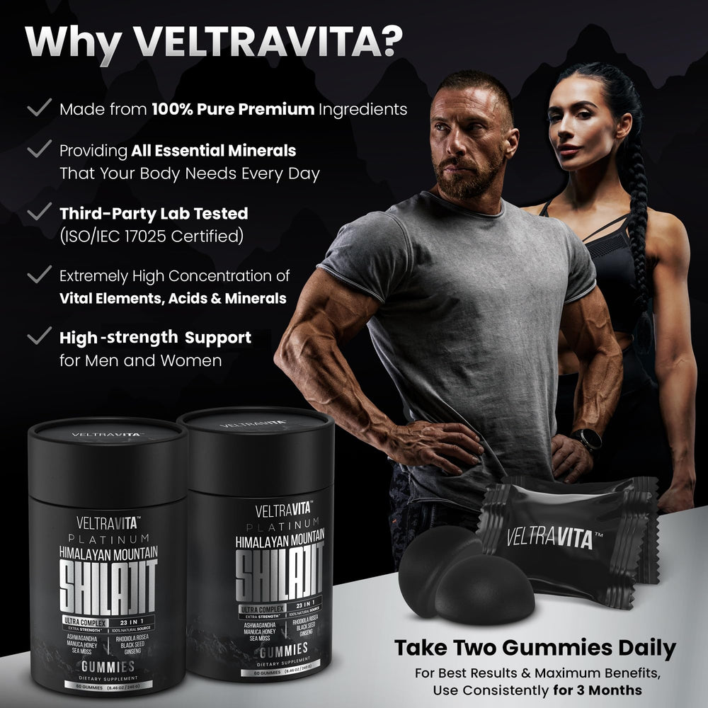 Vegan, sugar-free VeltraVita packaging close-up