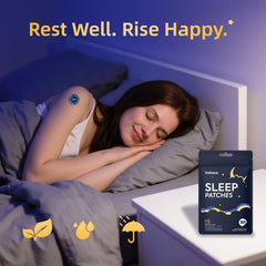 Discreet sleep aid patch on the arm at night