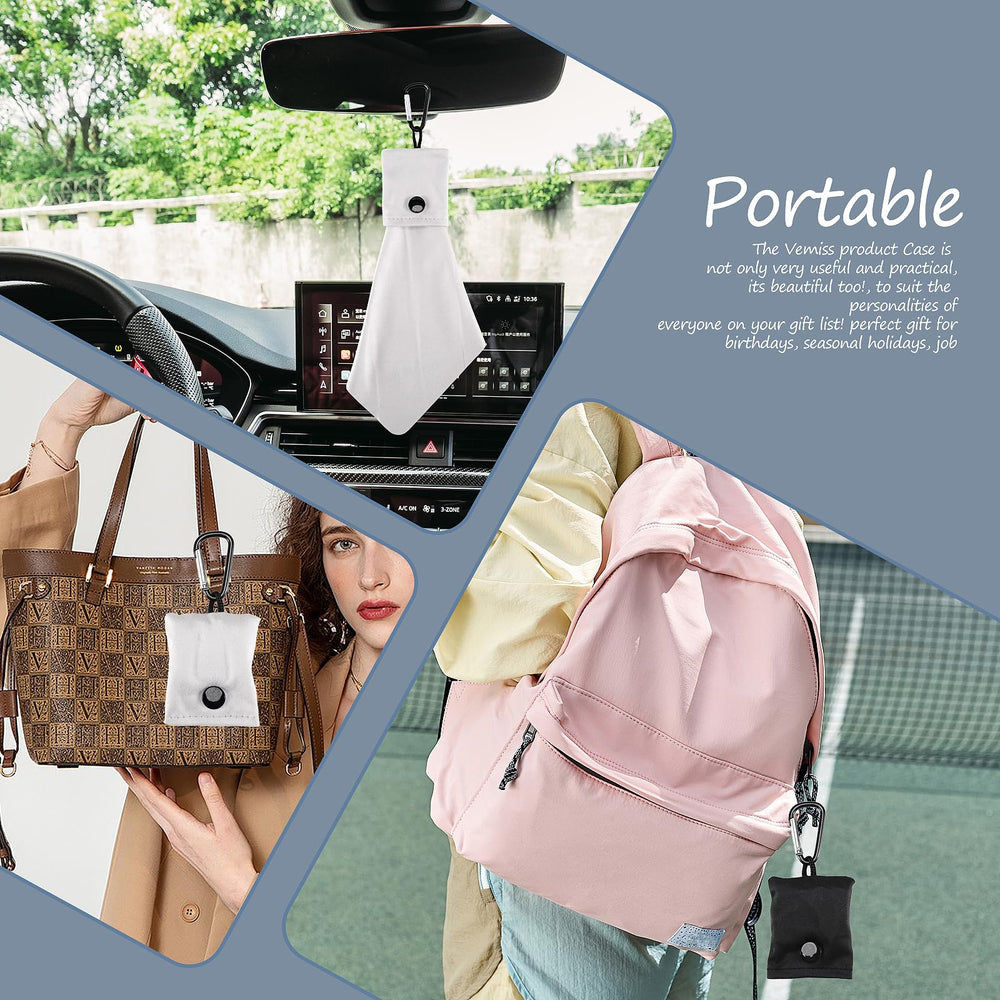 Portable cleaning kit with cloths and pouch for on-the-go