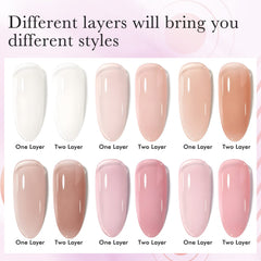 Venalisa six-color jelly gel set swatches show nude pink range
