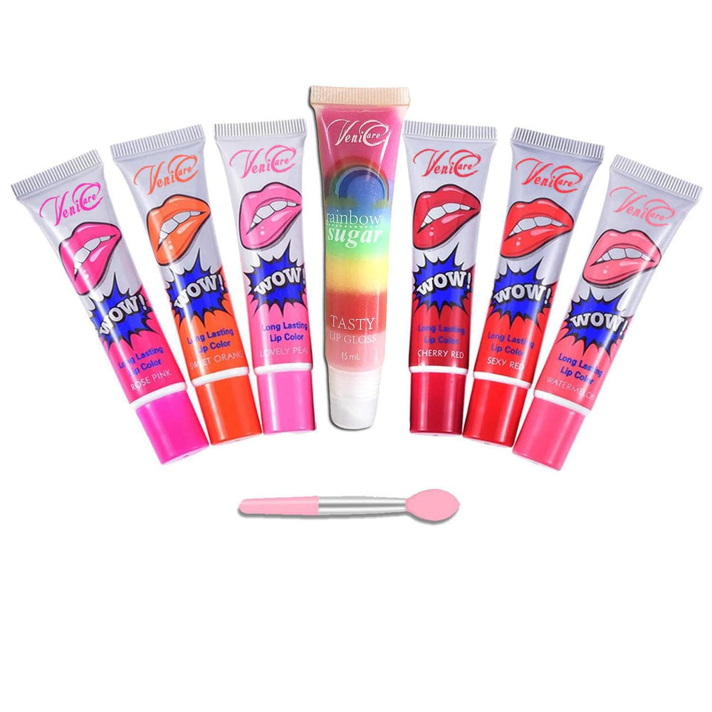 VeniCare Lip Stain peel-off application showing clean, quick lip tinting