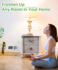 Bedroom setup with Vent Scent diffuser on a vent