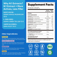 Close-up of ingredients on label: Magnesium Glycinate, L-Theanine, Ashwagandha