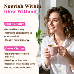 Coffee enhanced with collagen for hair, skin, nails