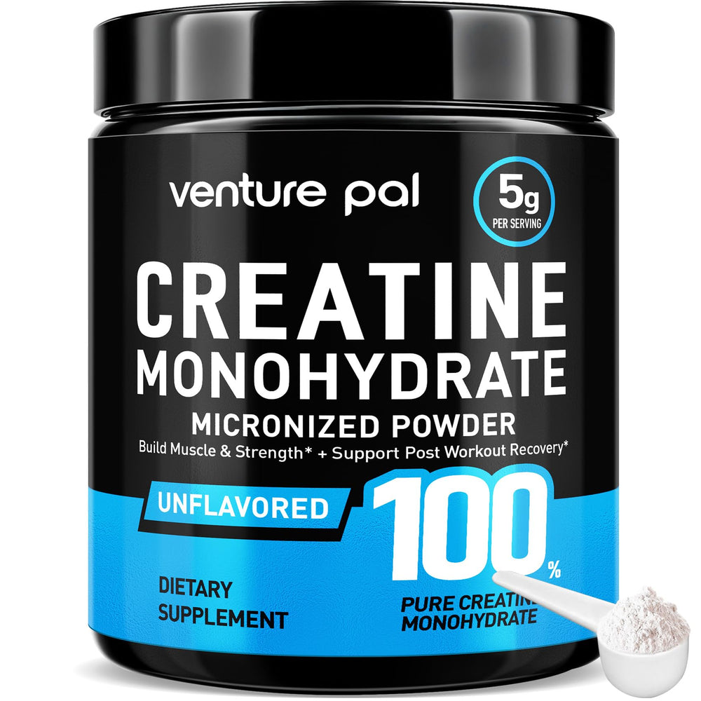 Product shot of Venture Pal micronized creatine monohydrate powder