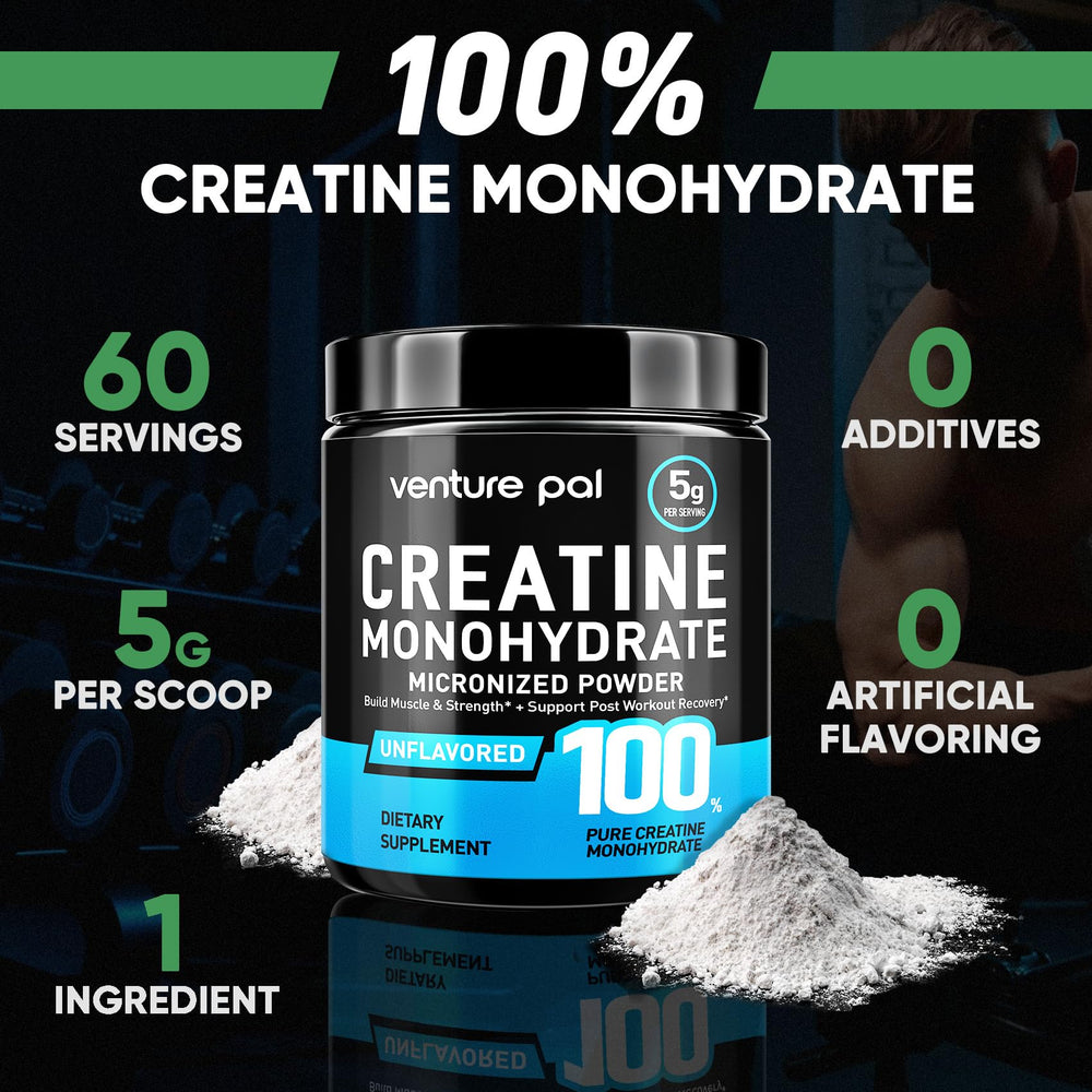 Creatine powder demonstrating quick mixing in water
