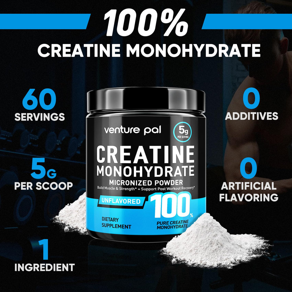 Unflavored creatine powder ready for mixing