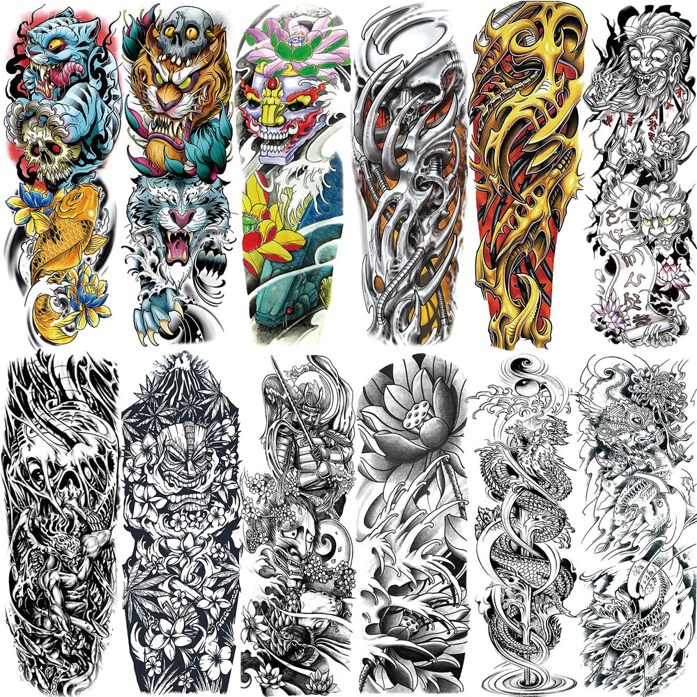 VERKSTAD 12-sheets full arm tattoos for bold arm coverage at festivals