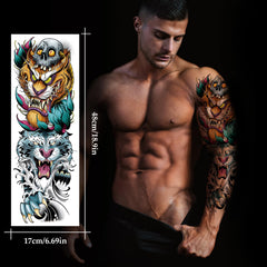 VERKSTAD dragon-lotus florals for dramatic arm art