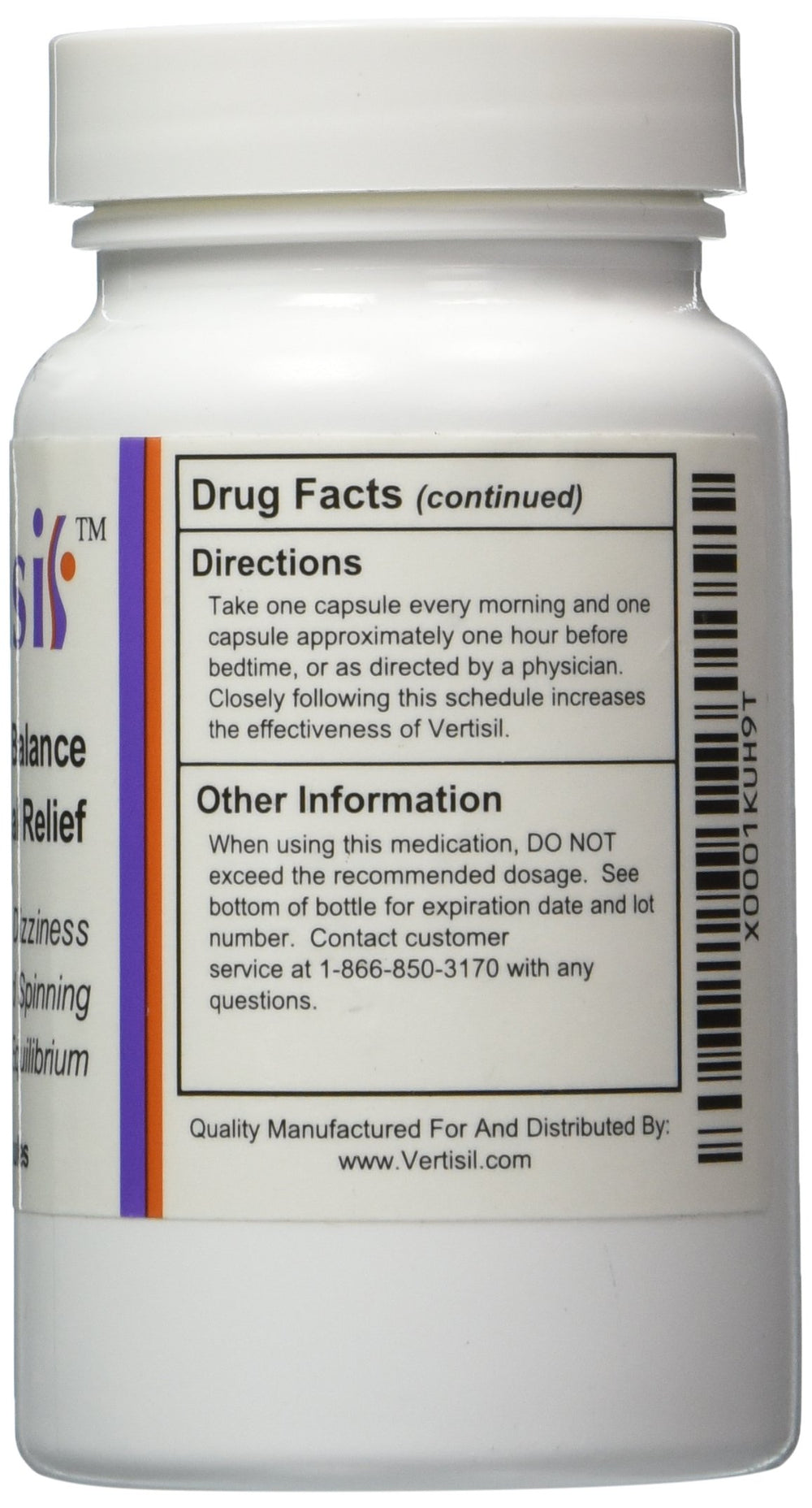Vertisil capsules close-up highlighting natural ingredients for dizziness relief on the go