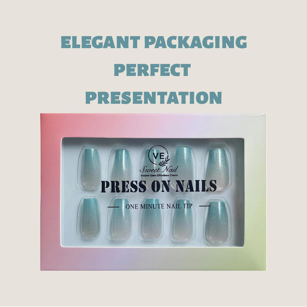 Durable front tips on vesweet mint green cat eye nails for everyday tasks.