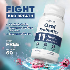 Lozenge showing 11 billion CFU of probiotics