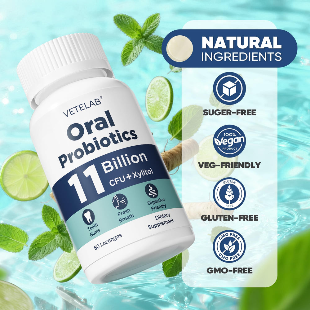 Supports digestive harmony and oral wellness with probiotics